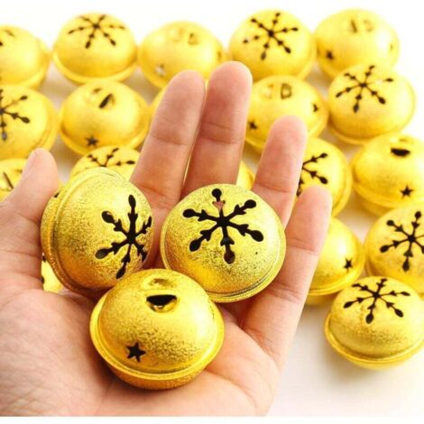 24 Clochettes De Noël Métal 4cm - Grelots Argent Et Or Avec Cordon Pour Décoration Festive