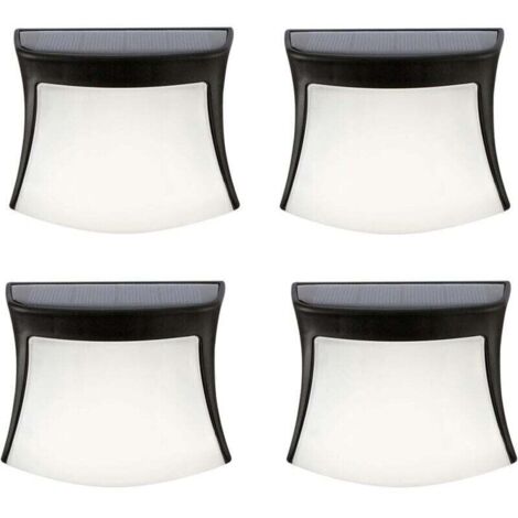 Lampe Solaire Extérieure, Lampe Solaire Murale 3 LED Étanche Éclairage de Sécurité Sans Fil Lampe Solaire de Jardin pour Patio, Cour, Maison, Allée, Escaliers (Pack de 4) (1/4)