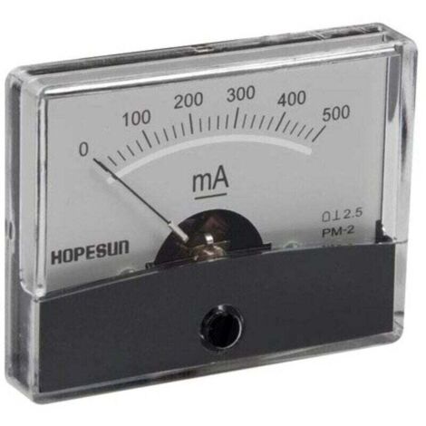 Hope Sun Ampèremètre analogique courant continu 500 mA, compteur de panneau avec échelle, pour installations électroniques, véhicules, alimentation électrique, projets de bricolage, armoires de (1/4)