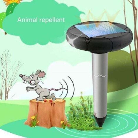 OUTIROR Répulsif à Ultrasons Solaire Anti-Nuisibles - Détecteur De Mouvement - Résistant Aux Intempéries - Sans Fil - Protège Jardin Et Maison