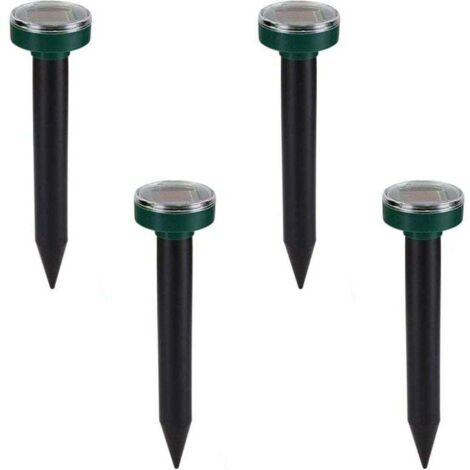 Répulsif taupe solaire 4-Pack Répulsif taupe ultrasonique Chasse taupe solaire intelligente Combine les sons et le chargeur solaire étanche pour le jardin extérieur (1/4)