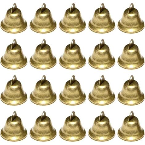 Petites Clochettes, 20 Pièces Vintage Petite Cloche pour décorations de Festival de Mariage, Cloche de noël pour Les sapins de Noël, Grelots en Métal pour Porte Clé Clochette, Bricolage (1/4)