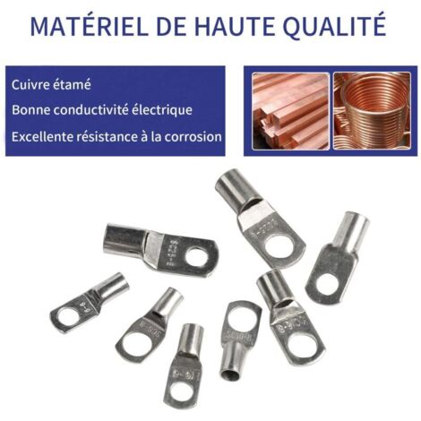 50 Cosses Annulaires Non Isolées M12 - Cuivre étamé - Intrtaec, Section 16-25mm²