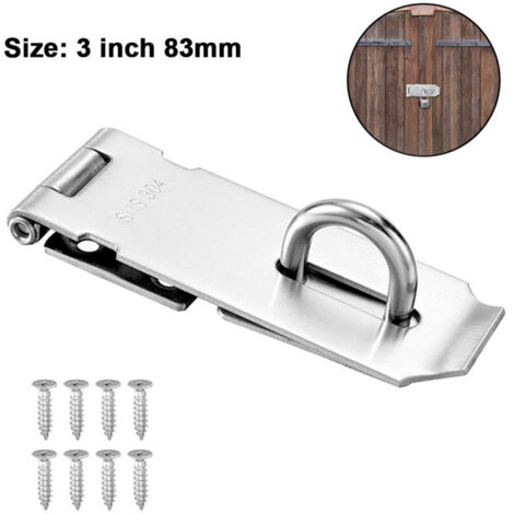 Dispositif De Verrouillage De Sécurité, Moraillon De Cadenas En Acier Inoxydable, Moraillon De Serrure De Porte En Acier Inoxydable Avec Vis, Pour Armoire De Fenêtre De Porte De Jardin De Garage (1/4)