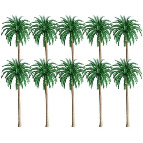 10 Pièces Modèle Cocotier Palmier Arbre du Modèle de Paysage, Un paysage verdoyant paysage modèle Palm arbres Scenery, Cocotier Palmier Miniature Plante Pots Bonsaï Artisanat Mini Paysage Paysage (1/4)