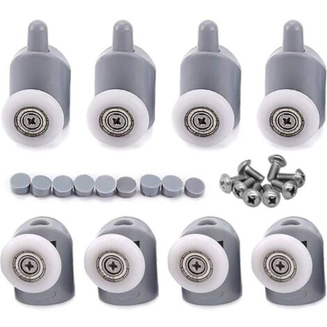 23mm 8 Pcs Galet Rouleau Roulette Roue pour Porte de Douche, Roulettes Coulissantes Porte Salle de Bain (1/4)