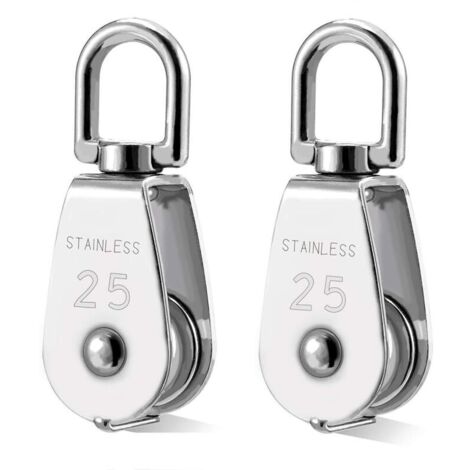 2 Pcs Poulie en Acier Inox 304 M25 Poulie de Levage Rouleau de Chargement (1/4)
