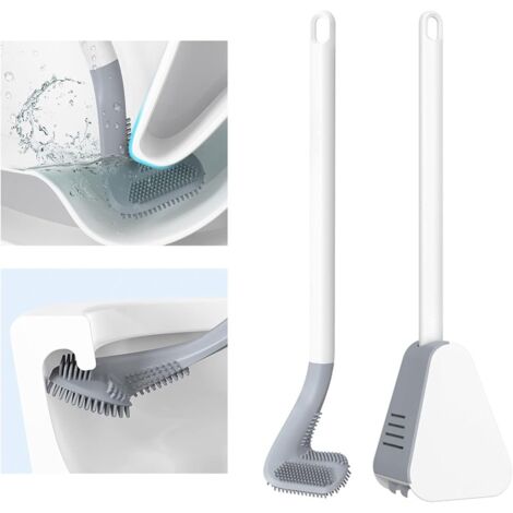 Brosse WC en Silicone Golf Long Handled Toilet Brush Brosses WC et Supports pour Salle de Bains Blanche (1/5)
