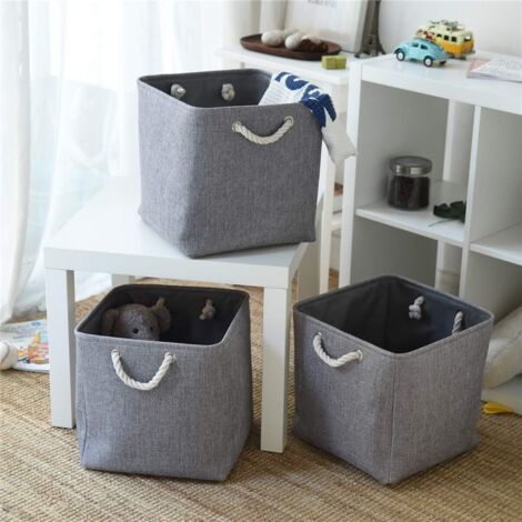 Mangata Boîte De Rangement En Tissu Tissé, Panier Pliable En