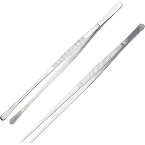 Mezheng – Pince cuisine en acier inoxydable 30 cm – Conception antidérapante – Précision fine pour barbecue et pâtisserie – Lot de 2 pièces (1/5)