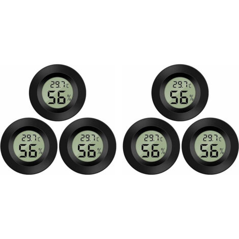 Pack de 6 hygromètres thermomètres numériques LCD – Détecteur d'humidité pour humidificateurs et déshumidificateurs – Précision ±1,0 ℃ – Mezheng