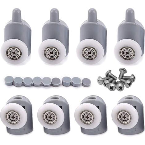23mm 8 Pcs Galet Rouleau Roulette Roue pour Porte de Douche, Roulettes Coulissantes Porte Salle de Bain (1/5)