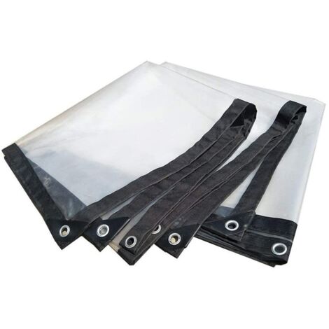 Bâche imperméable transparente pliable avec oeillets (1/5)
