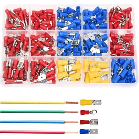 Kit De 280 Cosses électriques Isolées à Sertir - Assortiment De Connecteurs Pour Câbles