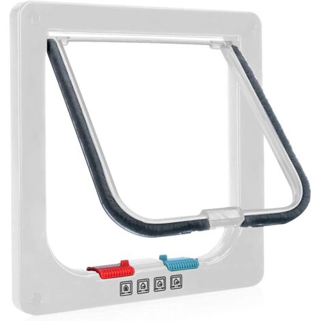 Mezheng – Chatière pour chat avec verrouillage manuel à 4 voies – Économe en énergie – Matériau ABS durable – Installation rapide – Pour petits chiens
