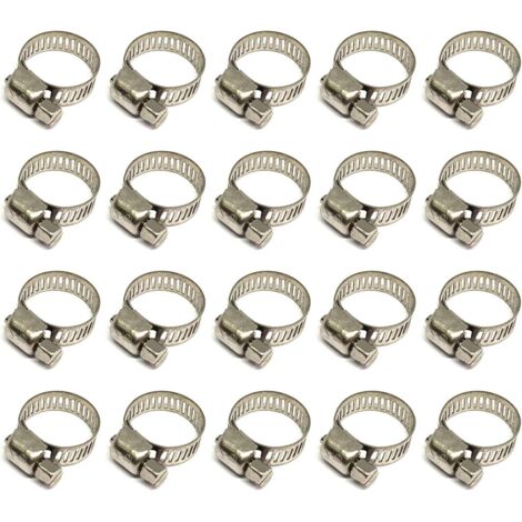 Minkurow – Collier de serrage inox 304 – Pack de 20 pièces – Plage de serrage 12-20mm – Résistant à la corrosion pour plomberie et câbles