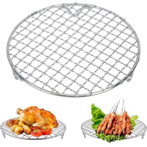Ahlsen Grid Accessoire pour Barbecue/Grill, 18cm/7.1 Pouces Barbecue Grille de Cuisson en Acier Inoxydable Grille Ronde pour Grillades, Grille de Refroidissement pour Cuisson Empilable (1/4)