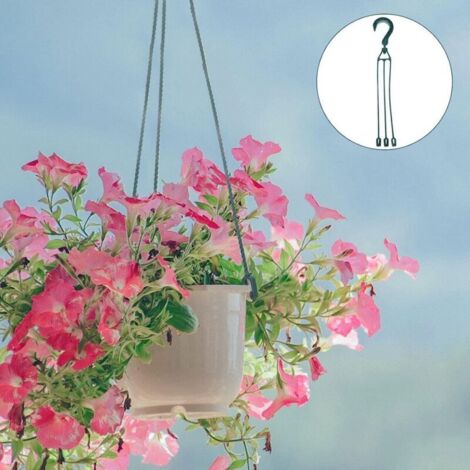 Lot de 5 chaînes suspendues en plastique pour pots de fleurs, crochet