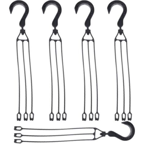 5 paquets Chaîne de suspension en plastique pour Pots de fleurs, crochet de panier suspendu rotatif à 360 °, support de Pot de fleur (noir)