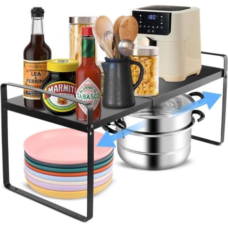 Étagère extensible de Rangement en métal, Étagère de rangement pour Placard de Cuisine/Salle de Bain/comptoirs/ustensiles