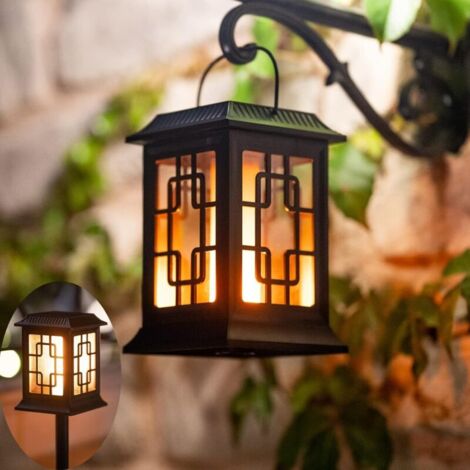 Lumiere Solaire Exterieur,Lanterne Solaire Exterieur Jardin,Lanterne Solaire Deux Modes de Fonctionnement Clignotant/Chaud Torche Solaire Jardin Pour la Decoration Exterieur Jardin