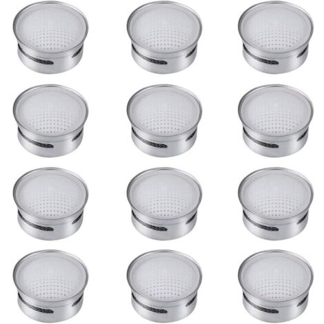 Mousseurs Robinet en Acier Inoxydable M22 M24 Aérateur d'Eau du Robinet Filtre à Robinet d'Économie d'Eau Accessoires de Pièces de Rechange pour Tête de Robinet de Cuisine Salle de Bain 12Pcs (1/4)