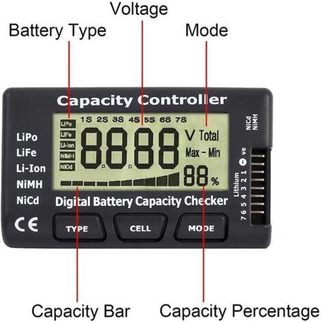 YOSOO Testeur De Capacité De Batterie 1.2-12V 18650 Li-ion Plomb-acide