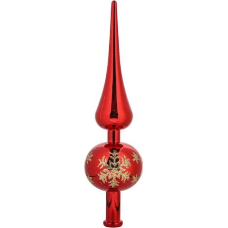 Pointe de Sapin de Noël, Topper Sapin de Noël, Cimier Sapin de Noel, Noël Arbre Topper Décoration, Christmas Tree Top pour Décoration de Noël. (Rouge) (1/4)