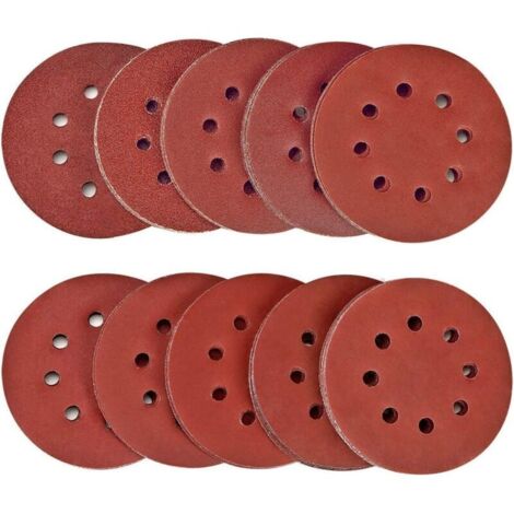 Disque de Ponçage 100pcs Disques Abrasifs 40/80/120/180/320/400/600/800/1500/2000 Grain Taille de 125mm Idéal pour Poncer/Polir/Dérouiller (1/4)