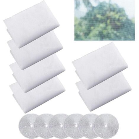 6 Pièces Moustiquaire Fenêtre, Blanc Moustiquaire Moustiquaire avec 6 Rouleaux Crochet Ruban Adhésif Moustiquaire Maille Abeille Bug Protecteur Moustiquaire pour Windows (150x130cm) (1/4)