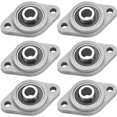 6 PCS KFL08 Palier de Bride 8mm en Alliage de Zinc et Acier Paliers a Semelle Bloc Roulement à Bride Rhombique Portant Bloc D'oreiller pour Machines Série KFL Systèmes de Convoyage (1/4)