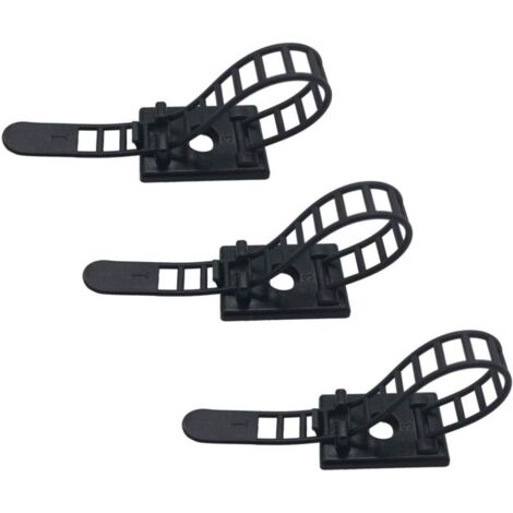 Lot de 100 clips pour câbles adhésifs avec vis en option - Attaches de gestion des câbles réglables et réutilisables - Serre-câbles (1/4)
