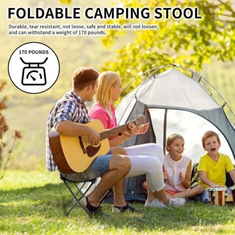 Siège De Camping Pliable Voarge - Tabouret Télescopique Léger, Supporte 120kg, Pour Randonnée, Pêche, Jardin (Hauteur Réglable) - 5