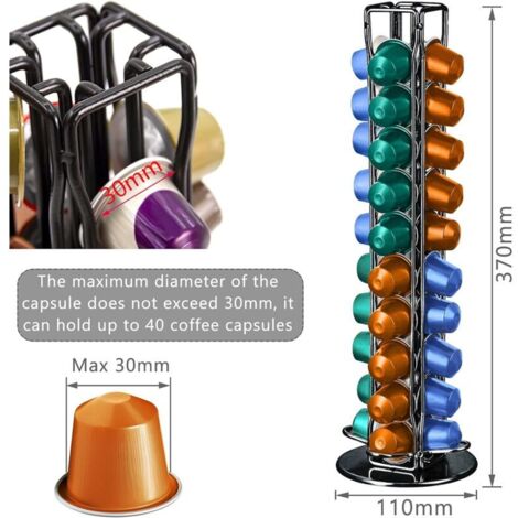 Support Pour Capsules De Café Xavax HAMA - Pour Dolce Gusto Et Nespresso Vertuo - Jusqu'à 16 Capsules - En Acier Noir Mat