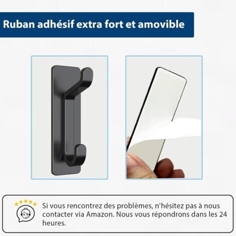 MINISOISO 10 Pièces Crochet Adhesif Mural Noir, Mural De Salle De Bains