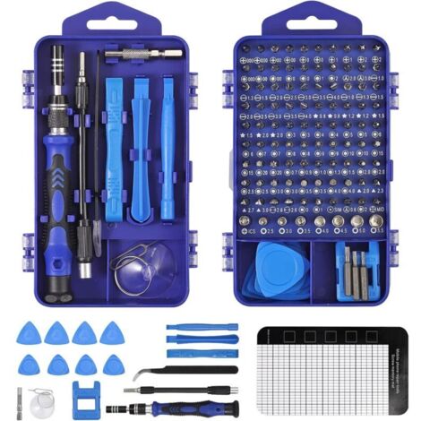 122 en 1 Kit Tournevis de Précision Magnétique, Portable Mini Tournevis Outils de Réparation pour PC, Ordinateur, iPhone (1/4)