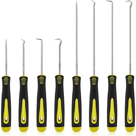 Lot de 8 crochets longs et courts pour retirer les tuyaux de voiture, extracteur de joint d'huile, crochet de joint torique, garniture de tuyaux sous vide, outil de voiture (1/4)