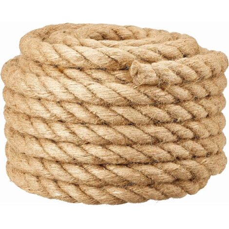 Corde de barrière 20mm pour Main Courante d'escalier/Garde-Corps de Balcon, Ficelle pour remorqueur de la Guerre, balançoires, Navire et Levage, Bataille et Escalade de Gymnase, 20mm10m, Beige (1/4)
