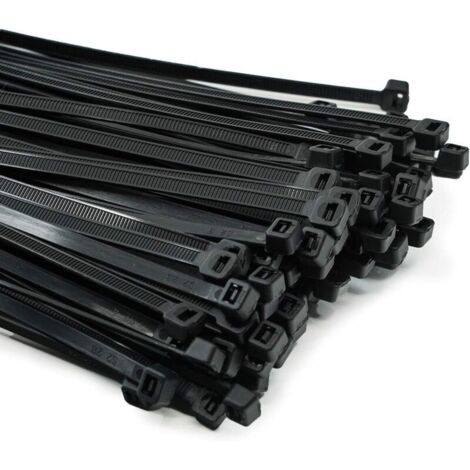 100 Colliers De Serrage Noirs 300x8mm - Résistance 75kg, UV, Intérieur & Extérieur