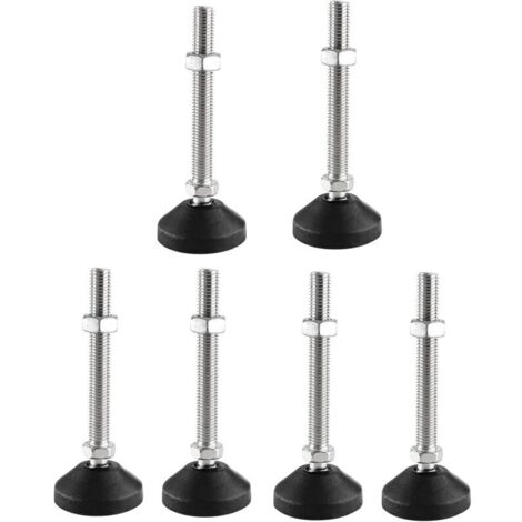 Lot de 6 pieds réglable M10 x 80 mm - Vis de réglage - Pied de meuble - Peut porter - Pieds réglables - Vis réglables - Pied réglables - Inclinaison maximale de 20 ° (6PCS M10 x 80mm x Ø40mm) (1/4)