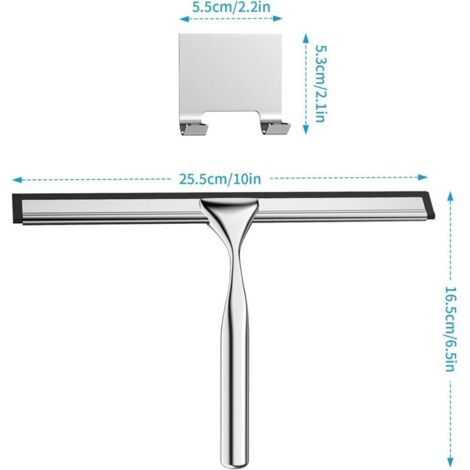 Raclette De Douche En Acier Inoxydable Avec Poignée Antidérapante Pour