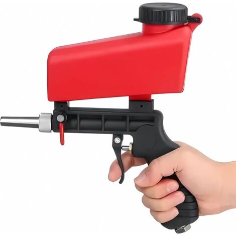 Pistolet de Sablage,Sableuse Portable à Sabler Sableuse Pneumatiques Sandblaster,Pistolet de Sablage Pneumatique avec Trémie pour Enlever Les écailles de Peinture Rouille (1/4)