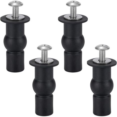 Fixation de Siège de Toilette Charnière de Siège de Toilette Fixation Abattant WC Vis Pour Les Sièges de Toilette Généraux 4 Pièces Noir (1/4)
