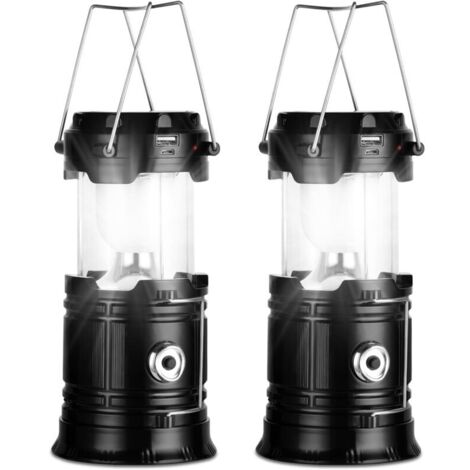 Lanterne Solaire de Camping, Lot de 2 de Lampe Torche pour Eclairage Extéieur, Portable Lampe de Camping Imperméables IP54 (1/4)