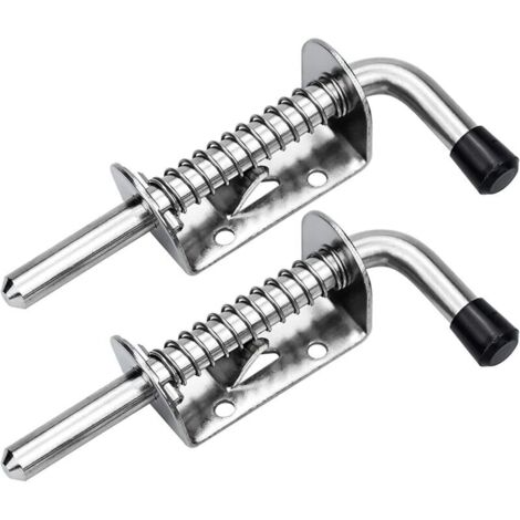 2Pcs Verrou Porte de Garage Targette Loquet a Ressort Boulons à Ressort en Acier Loquets et Verrous De Portes 128mm Pour Porte De Garage Abri De Jardin