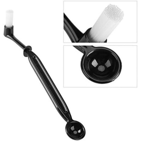 Brosse De Nettoyage Pour Machine à Café - Double Usage : Nettoyage Et Dosage Lessive - Longueur 22 Cm, Poignée Ergonomique, Noir