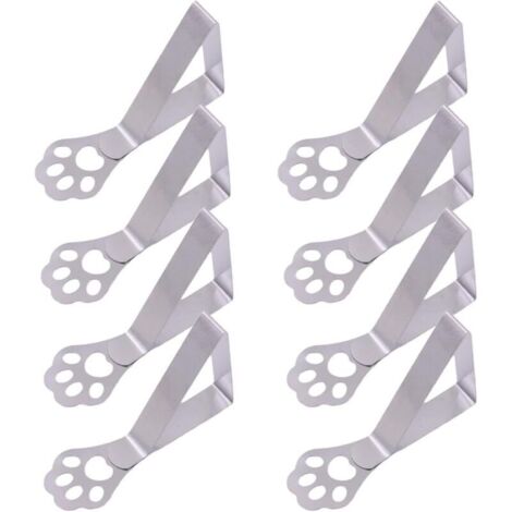 8 Pièces Pinces à Nappe en Acier Inoxydable Griffes de Chat, Attache de Table Exterieur, Anti-Glissant,Pour Pique-Nique, Barbecue (1/4)