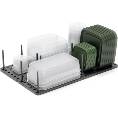 Lot de 2 Organiseur de placards, étagères et tiroirs de cuisine,système de rangement réglable pour contenants alimentaires, 45x30x10 (1/4)