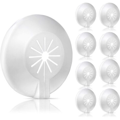 Beijiyi – Lot de 8 rosaces pour radiateur – Rosace à clapet en plastique blanc – Diamètre 60 mm pour tuyaux de 8 à 22 mm – Montage ultrarapide