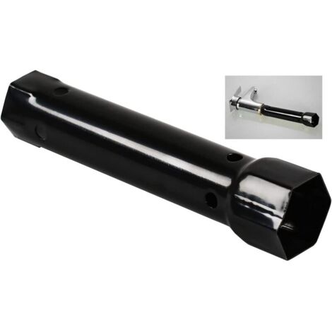 Clé à douille 2 en 1, bobine, bassin, robinet, outils d'installation et de réparation, durable et multifonction pour robinet de cuisine et salle de bain (acier au carbone, noir).